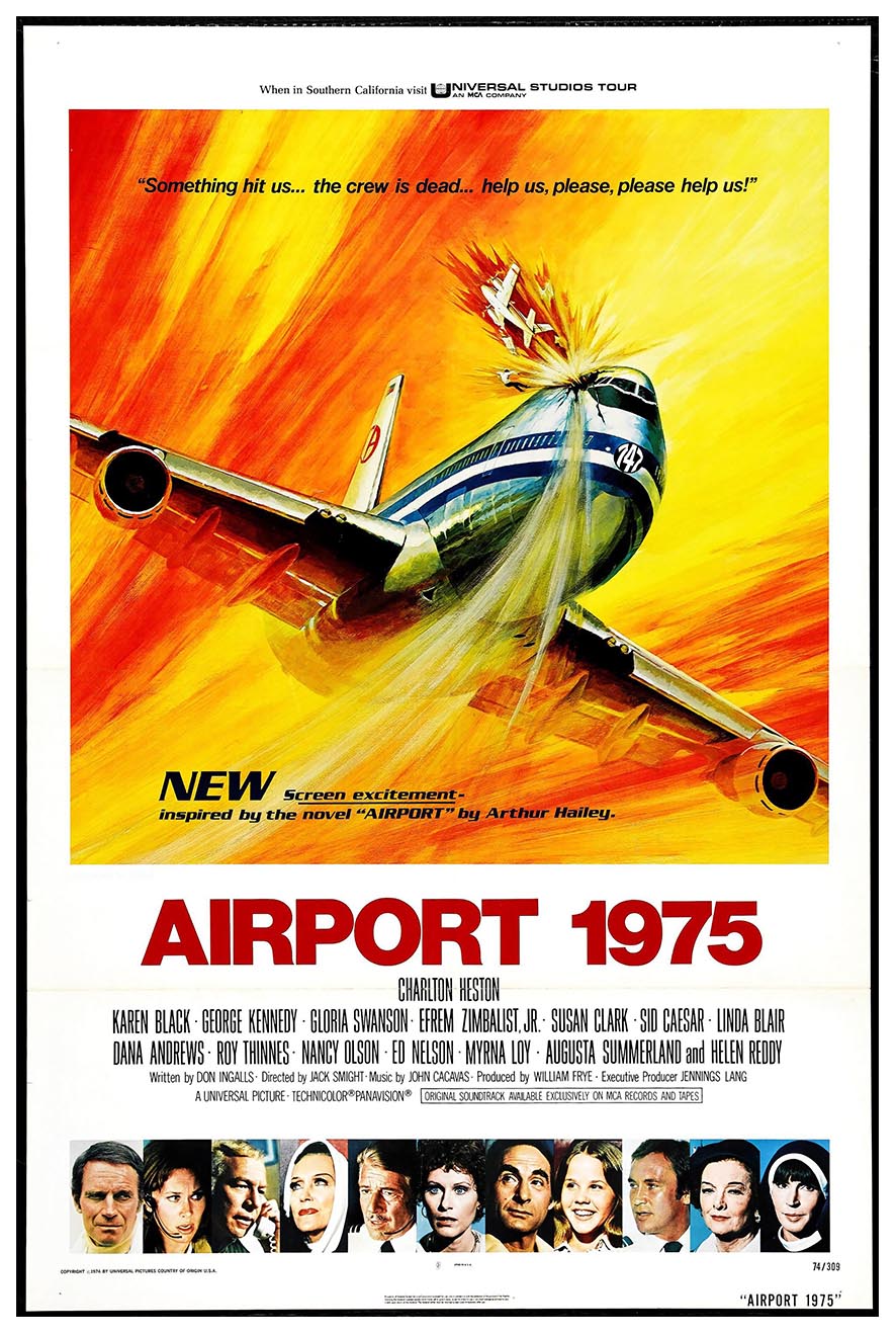 Airport 1975 - Charlton Heston - Vintage Classic Movie Poster