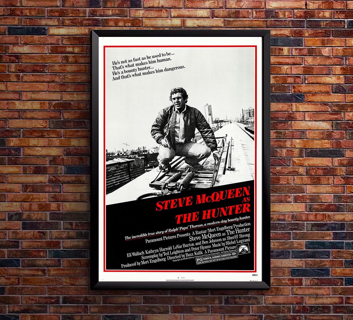 The Hunter 1980 - Steve McQueen - Vintage Classic Movie Poster