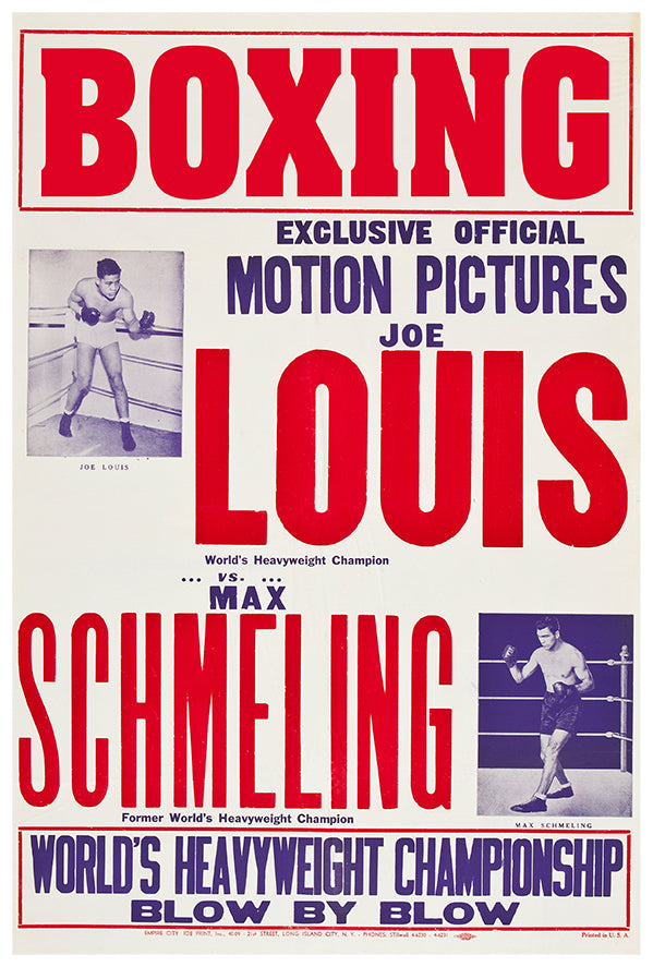 Joe Loius vs Max Schmelling - 1983 - Vintage Boxing Poster – Lost