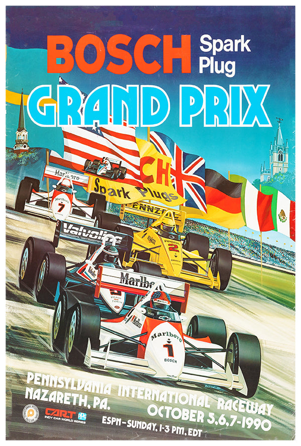 Spark Plug Grand Prix - 1990 - Vintage Racing Poster – Lost Island