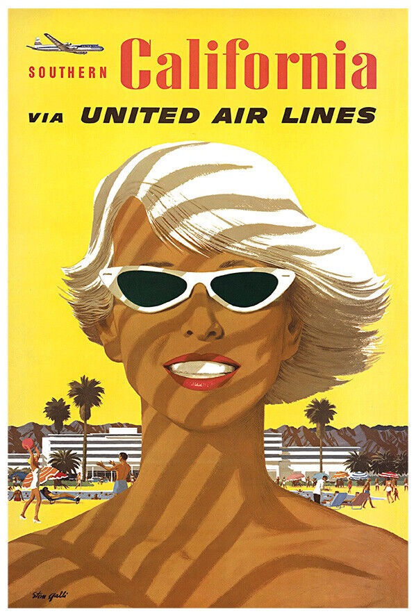 United Airlines - Southern California - 1950s Version #2 - Vintage 