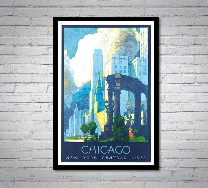 Chicago- New York Central Lines - Vintage Travel Poster