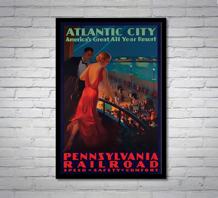 Atlantic City - Pennsylvania Railroad - Vintage Travel Poster