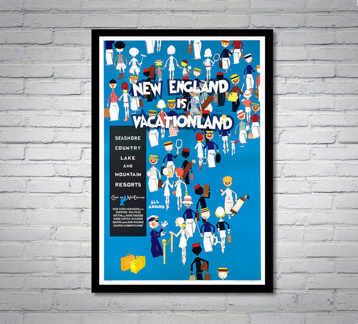 New England - Railway - Vintage Travel Poster