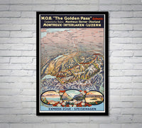 1925 - Golden Pass - Vintage Travel Poster