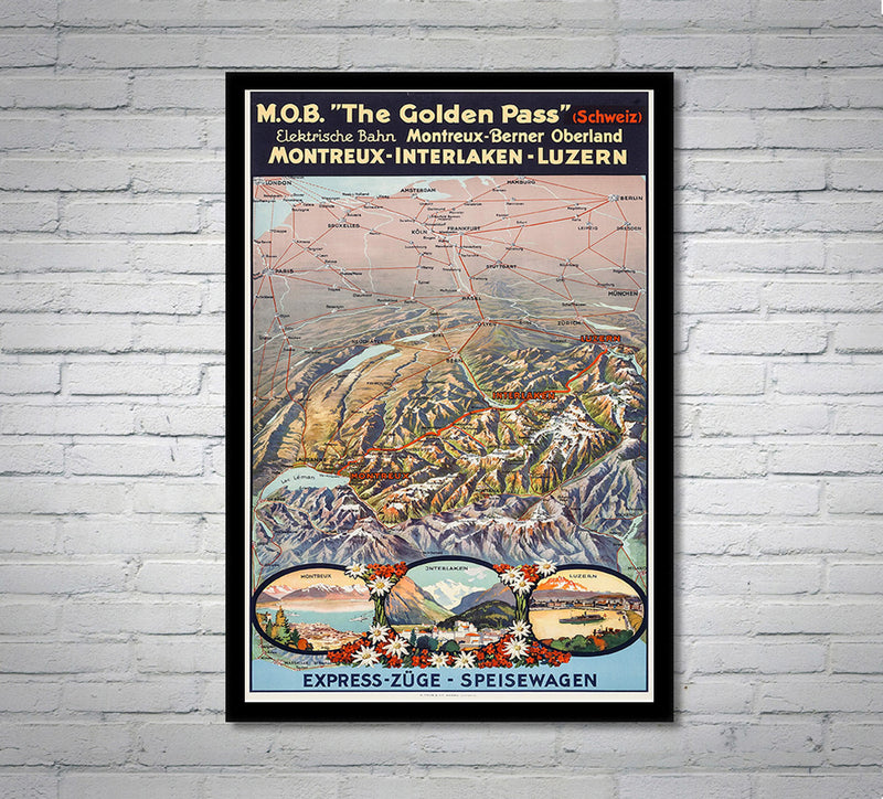 1925 - Golden Pass - Vintage Travel Poster