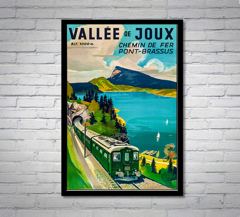 French 1959 - Pont Brassus Railway - Vintage Travel Poster