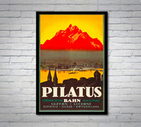 Swiaa 1920s - Pilatus Railway - Vintage Travel Poster