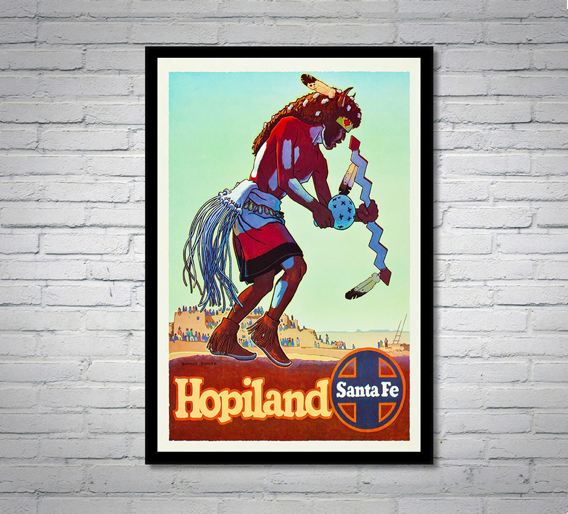 Hopiland - Santa Fe - Vintage Travel Poster