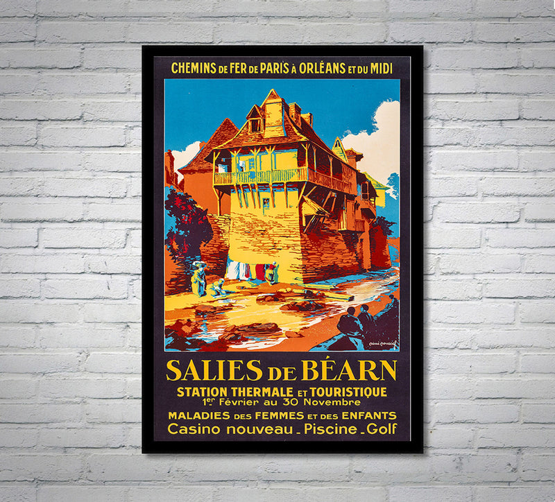 Salies De Bearn - French Railroad Station - Vintage Travel Poster