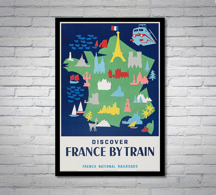 France by Train 2 - French Railroad - Vintage Travel Poster