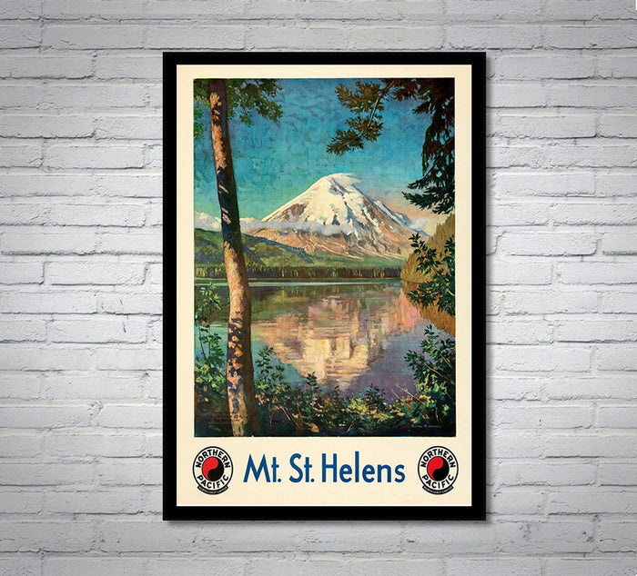 Mt St Helens - Northern Pacific - Vintage Travel Poster