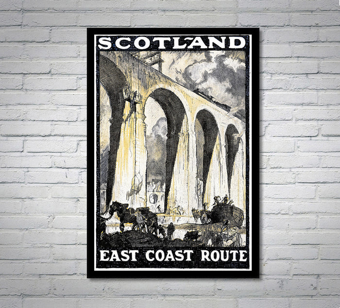 Scotland - East Coast Route - Vintage Travel Poster
