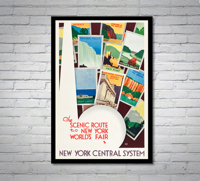 The Scenic Route - New York Railroad - Vintage Travel Poster
