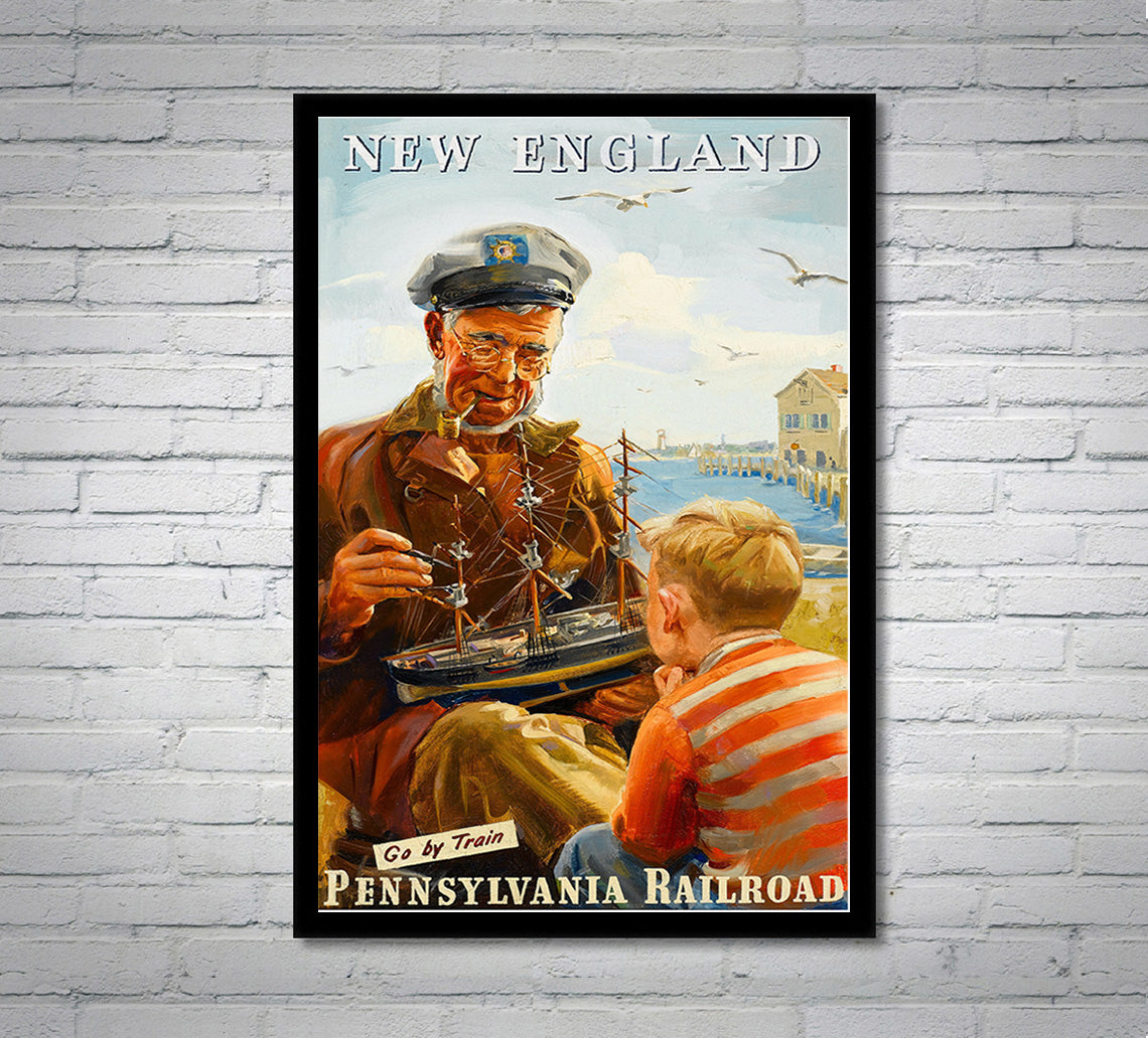 New England - Pennsylvania Railroad - Vintage Travel Poster – Lost