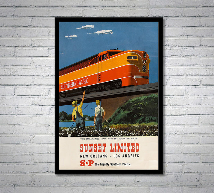 New Orleans Los Angeles - Southern Pacific - Vintage Travel Poster