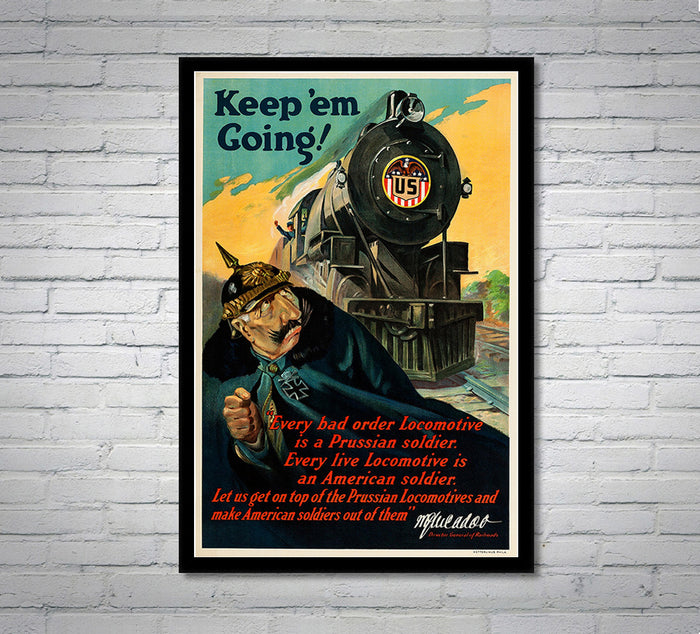 World War 1 - Railroad - Vintage Travel Poster