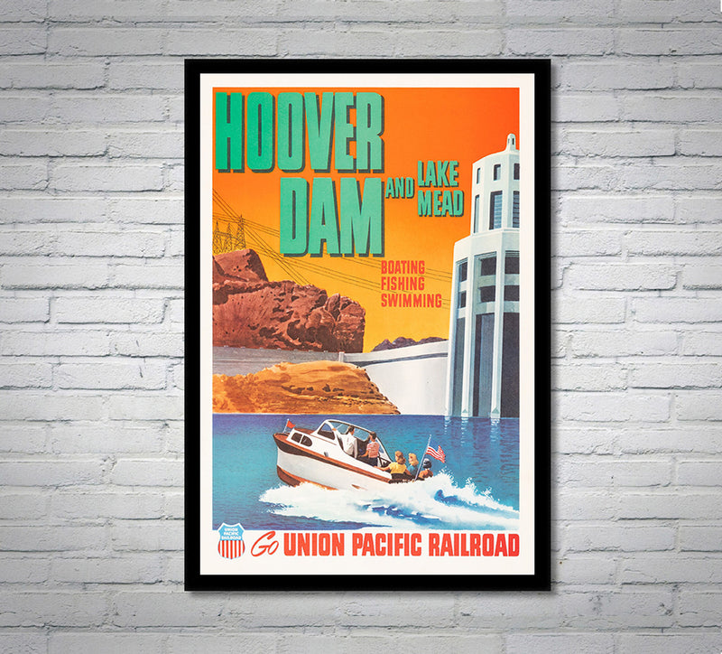 Hoover Dam - Union Pacific - Vintage Travel Poster