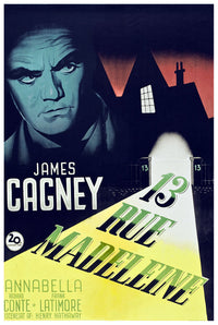 13 Rue Madeleine 1947 - James Cagney - Denmark - Classic Movie Poster