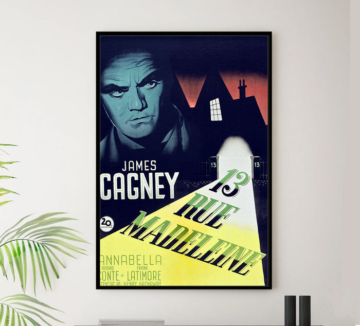 13 Rue Madeleine 1947 - James Cagney - Denmark - Classic Movie Poster