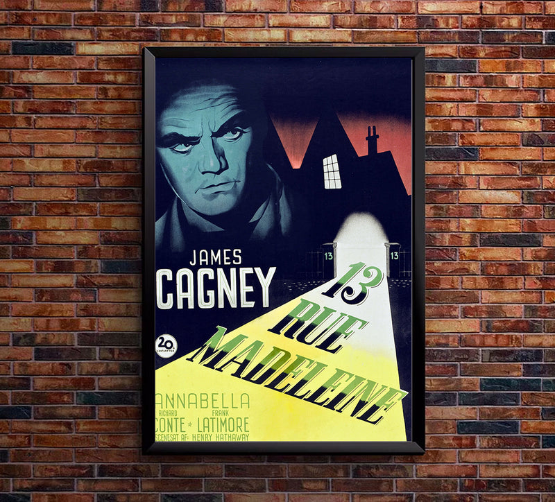 13 Rue Madeleine 1947 - James Cagney - Denmark - Classic Movie Poster