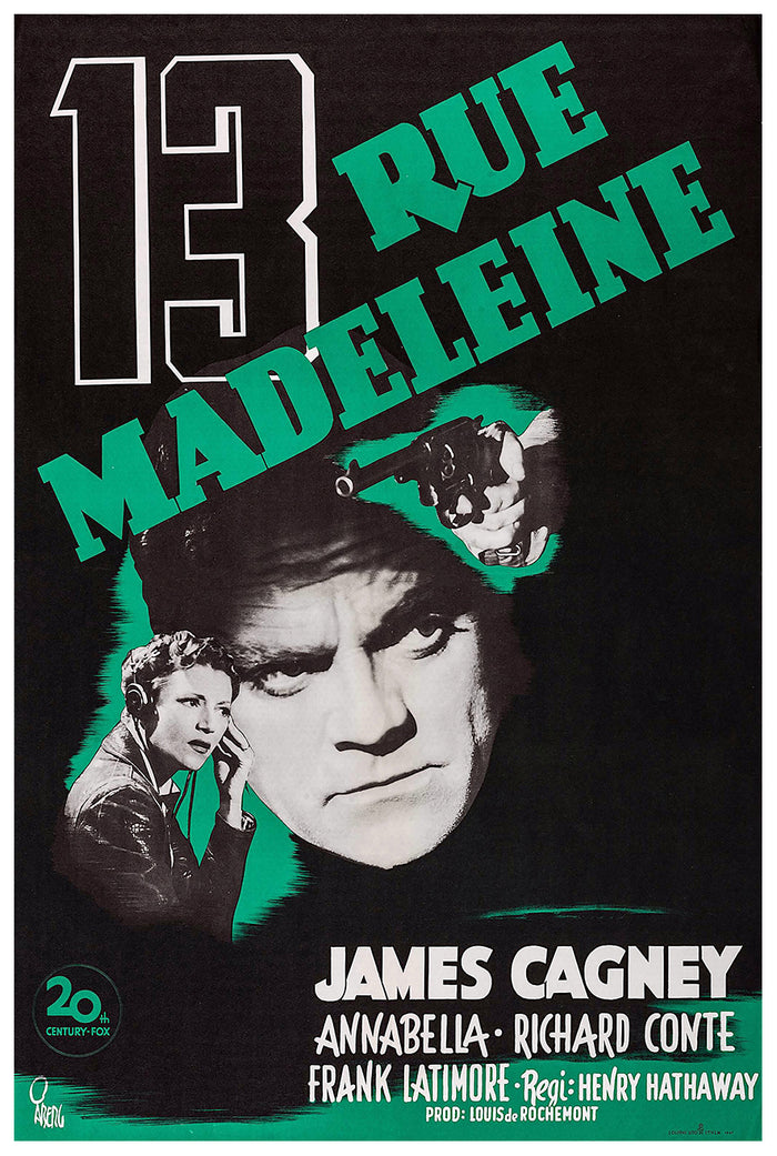 13 Rue Madeleine 1947 - James Cagney - Sweden - Classic Movie Poster