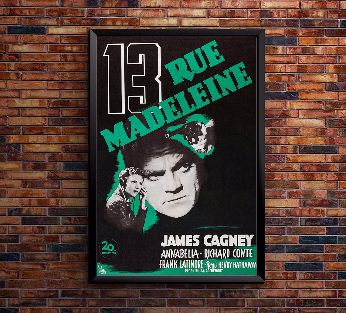 13 Rue Madeleine 1947 - James Cagney - Sweden - Classic Movie Poster