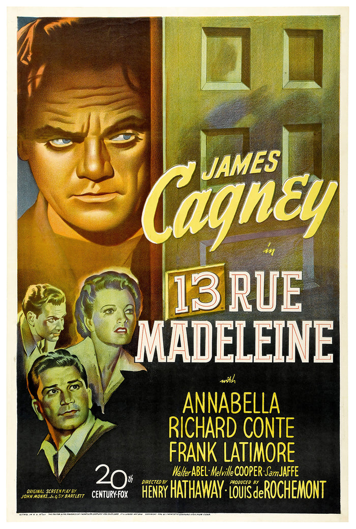 13 Rue Madeleine 1947 - James Cagney - US - Classic Movie Poster