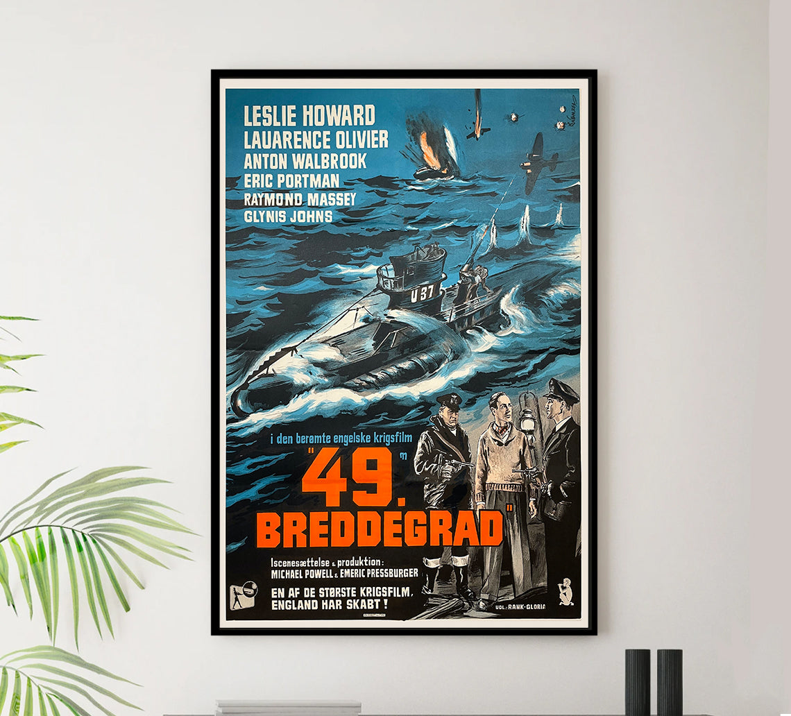 49th Parallel 1941 - Laurence Olivier - Denmark - Classic Movie Poster