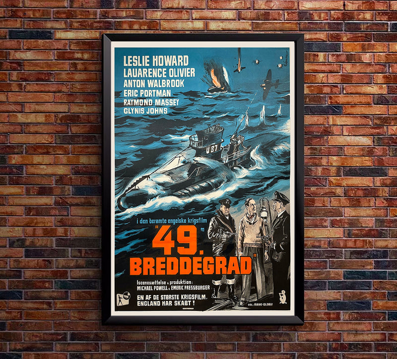 49th Parallel 1941 - Laurence Olivier - Denmark - Classic Movie Poster