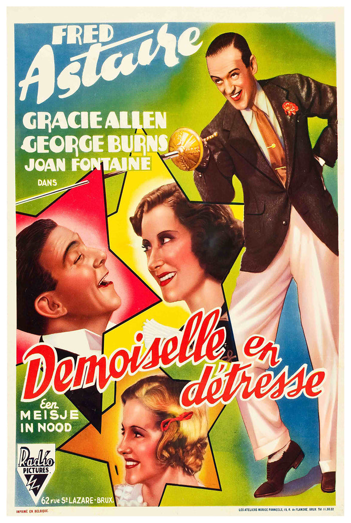 A Damsel in Distress 1937 - Belgium - Classic Movie Poster