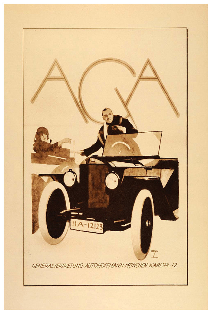 AGA Motors - German - Vintage Automobile Racing Poster