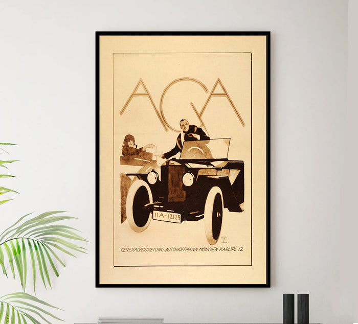 AGA Motors - German - Vintage Automobile Racing Poster
