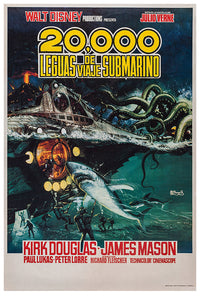 20000 Leagues Under the Sea - 1954 - Spanish - Vintage Movie Poster