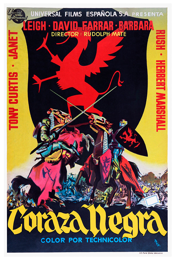 The Black Shield of Falworth - 1954 - Spanish v1 - Vintage Movie Poster