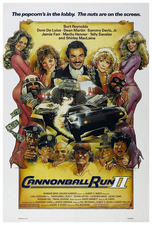 The Cannonball Run 2 - Burt Reynolds - 1984 - Vintage Movie Poster