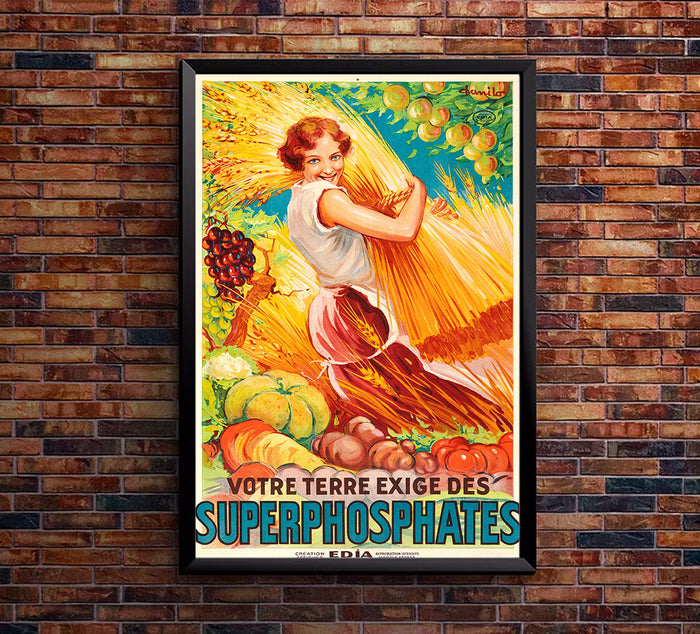 Superphosphates  Fertilizer - Vintage Advertising Poster