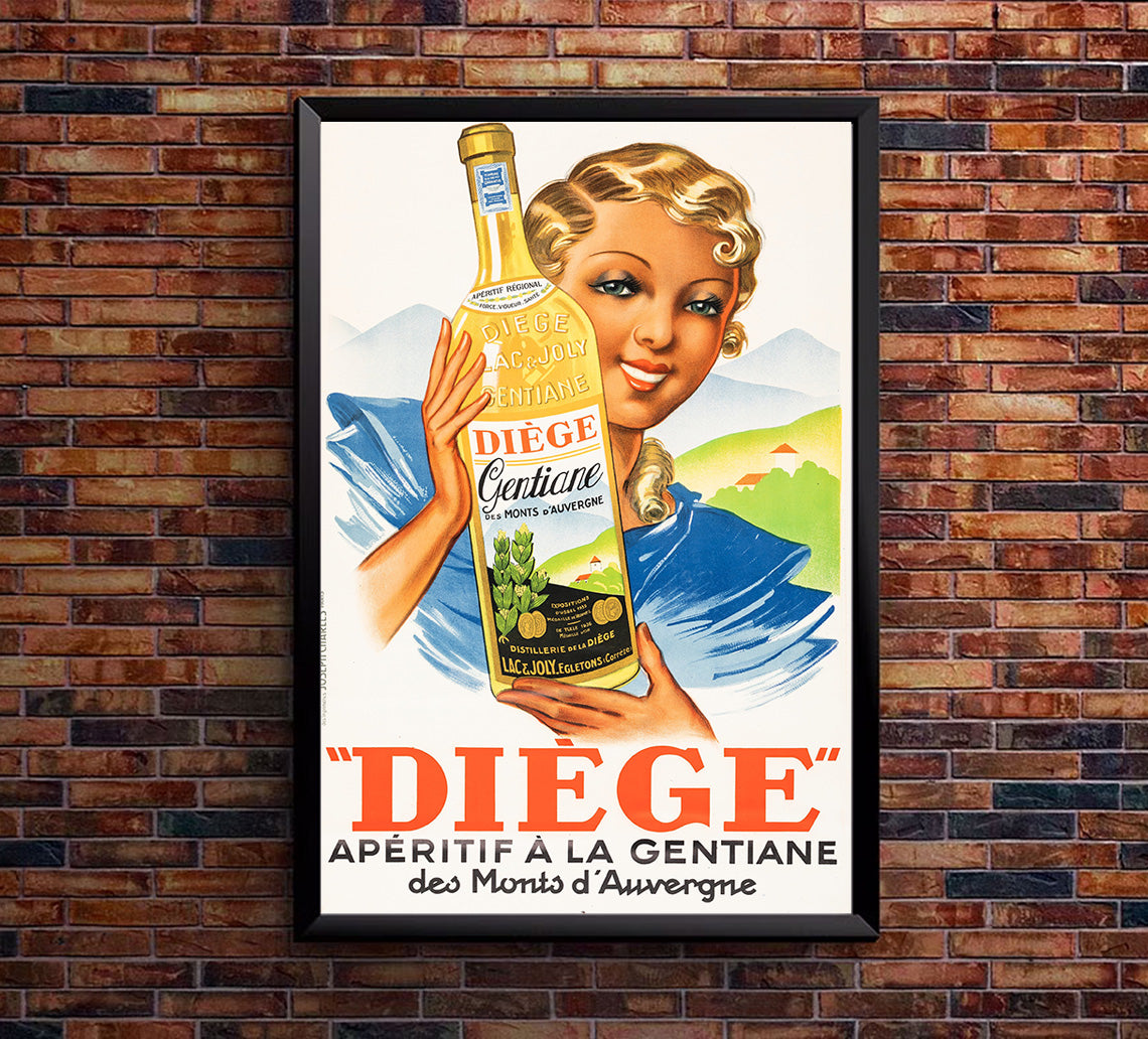 Diege Aperitif - 1936 - Wine - Vintage Advertising Poster