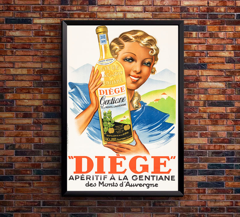 Diege Aperitif - 1936 - Wine - Vintage Advertising Poster