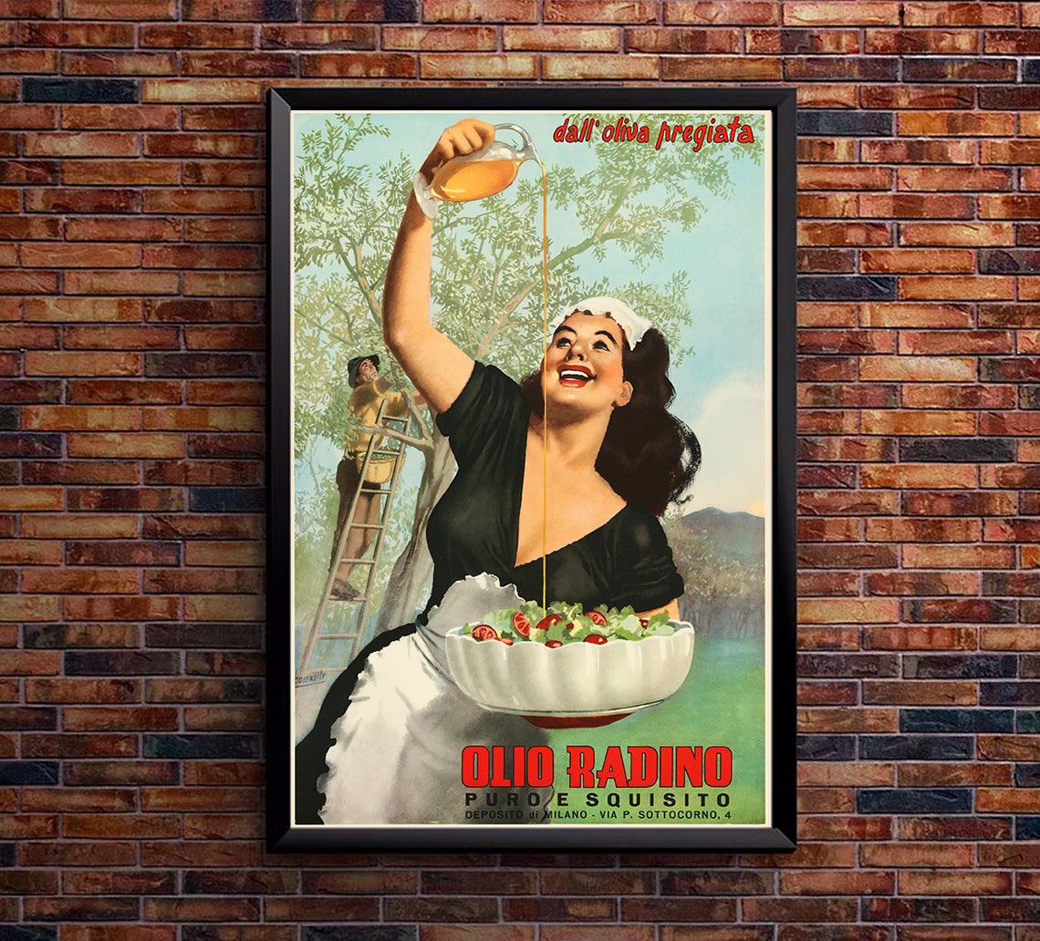 Olio Radino - Olive Oil- Vintage Advertising Poster – Lost Island