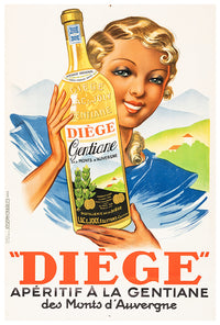 Diege Aperitif - 1936 - Wine - Vintage Advertising Poster