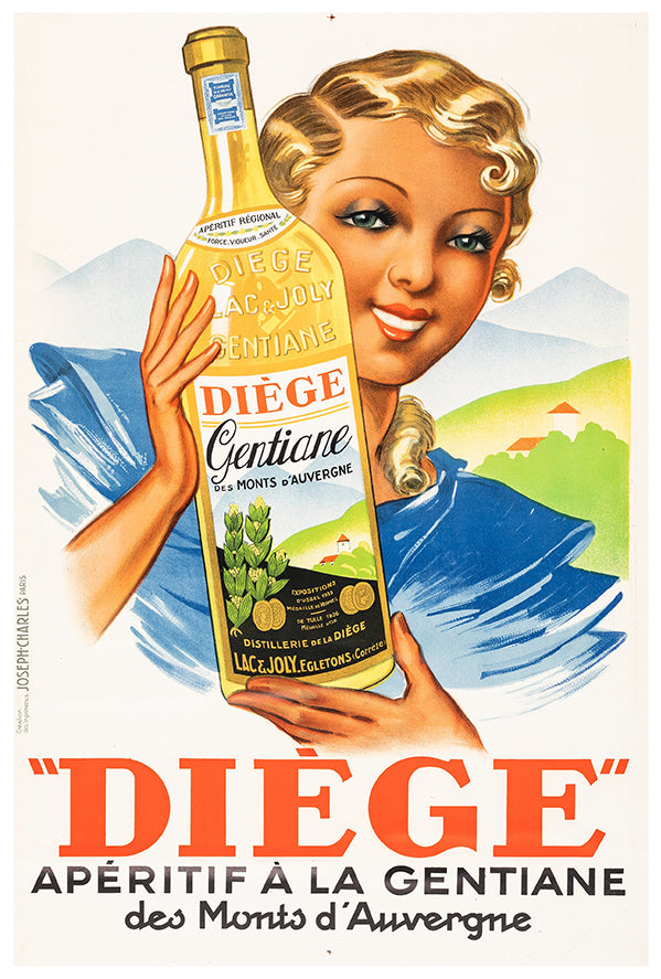 Diege Aperitif - 1936 - Wine - Vintage Advertising Poster