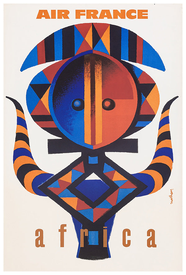 Air France - Africa - Vintage Airline Travel Poster