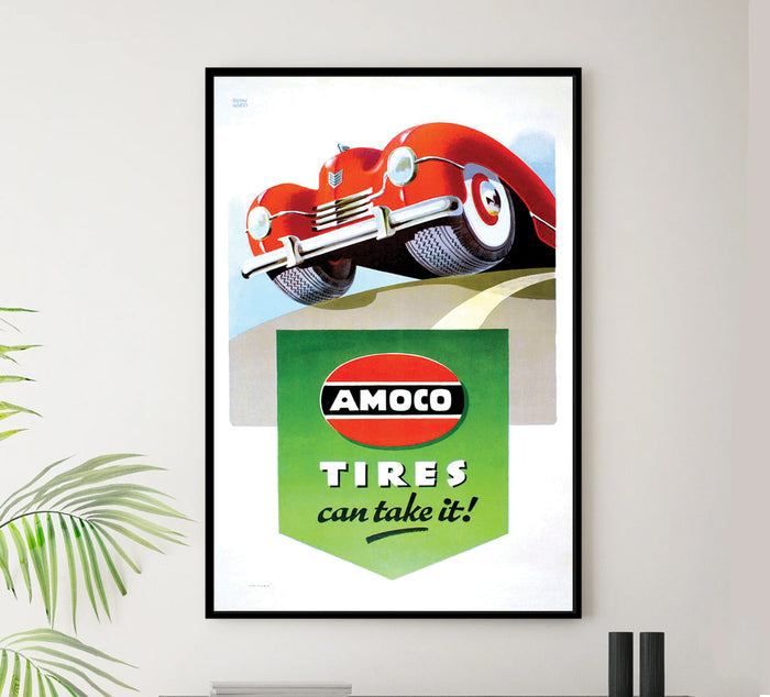 Amoco Tires - Vintage Automobile Racing Poster