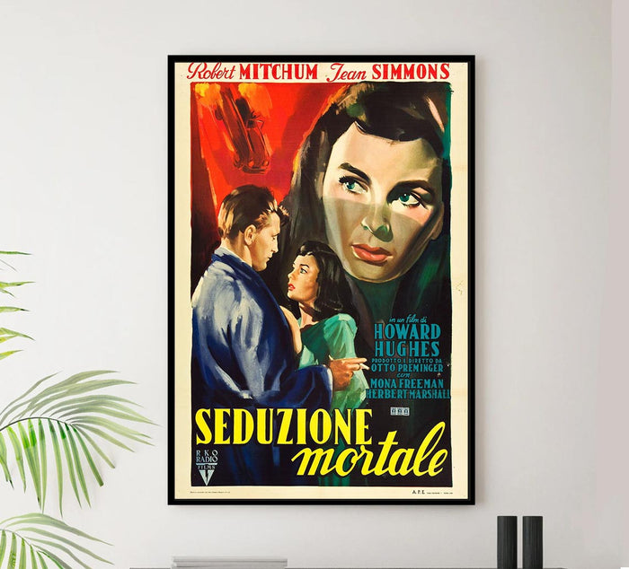 Angel Face 1953 - Italian - Robert Mitchum - Vintage Classic Movie Poster