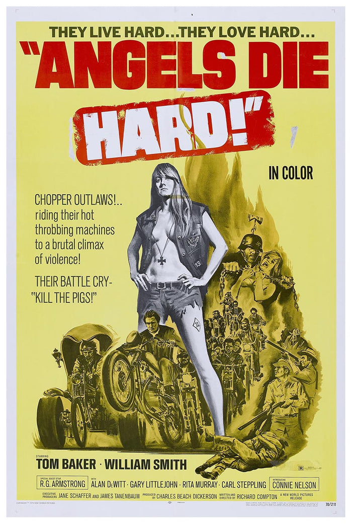 Angels Die Hard 1970 - Vintage Horror Classic Movie Poster