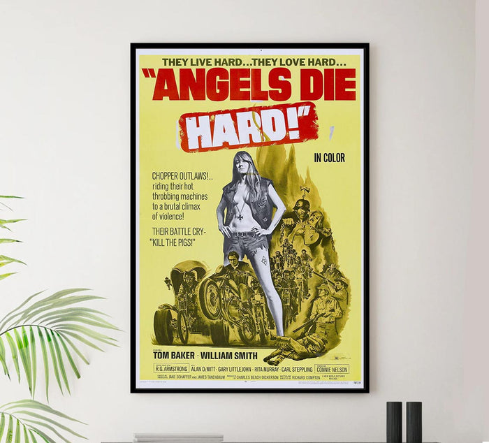 Angels Die Hard 1970 - Vintage Horror Classic Movie Poster