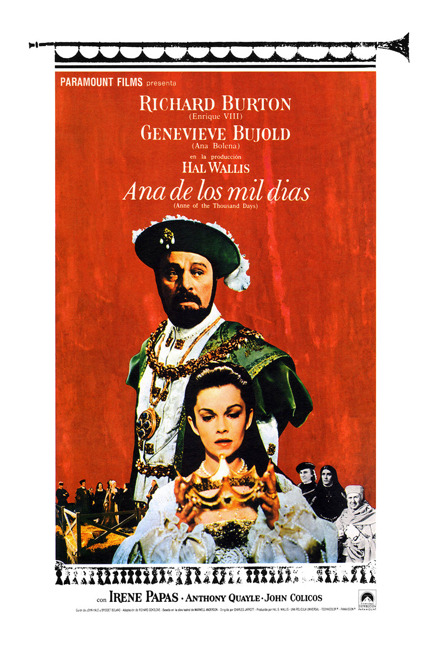 Anne of the Thousand Days 1969 - Richard Burton - Spain  - Classic Movie Poster