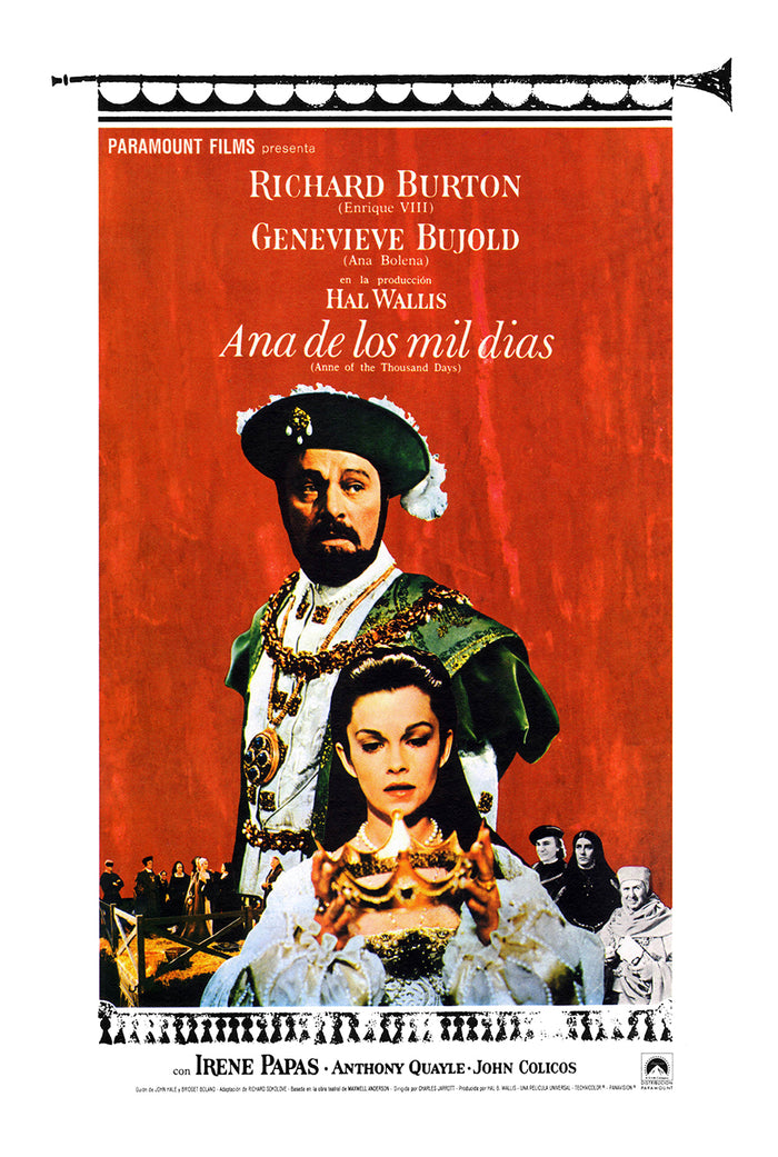 Anne of the Thousand Days 1969 - Richard Burton - Spain  - Classic Movie Poster