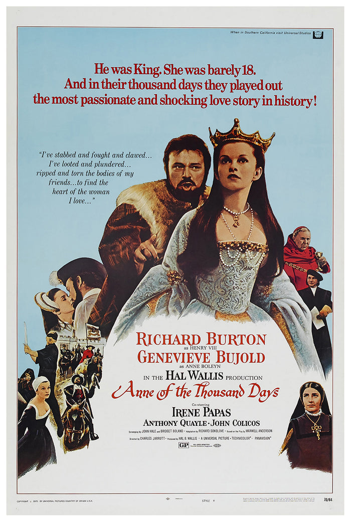 Anne of the Thousand Days 1969 - Richard Burton - US - Classic Movie Poster
